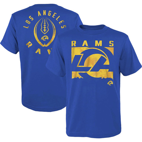 Men's Los Angeles Rams Blue Preschool Liquid Camo Logo T-Shirt